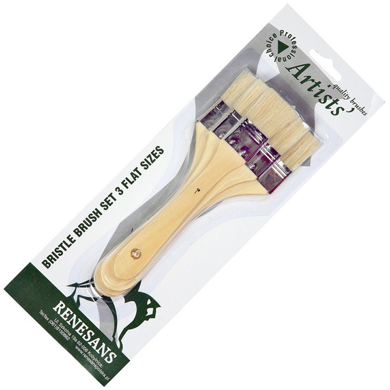 Zestaw pędzli szczecinowych Renesans - 3 sztuki