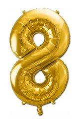 Balon foliowy XXL złoty - cyfra 8