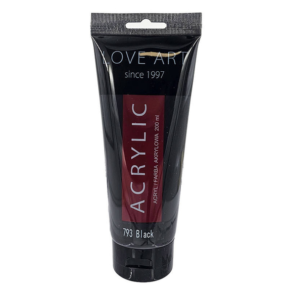 Farba akrylowa LoveArt 200ml - 793 Black - czarna