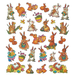 Naklejki wielkanocne zajączki mix 26szt