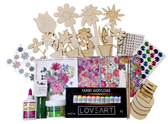 Zestaw startowy do decoupage Kwiaty 23 elementy