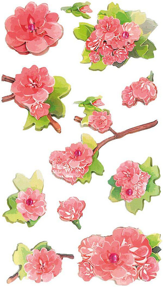 Naklejki papierowe 3D Róże mix 11szt