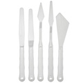 Zestaw szpachelek białych plastikowych - 5 sztuk