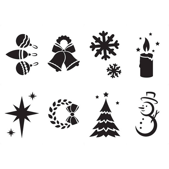 Szablony do sztucznego śniegu 8szt. - ozdabianie okien