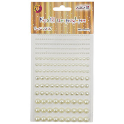 Perełki samoprzylepne ecru mix rozmiarów - 235 szt