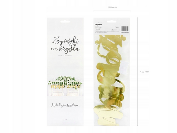 Ozdoby na krzesła na wesele złote - mąż żona