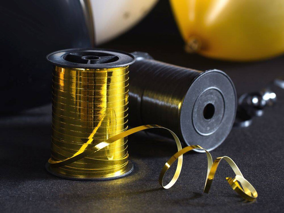 Wstążka świąteczna metalizowana do pakowania 5mm - 225m złota