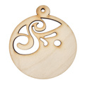 Drewniana ozdoba zawieszka bombka 6cm - Ornament - 10szt