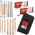 Zestaw rzeźbiarski - Glina samoutwardzalna 500g, Narzędzia do gliny 14 elementów