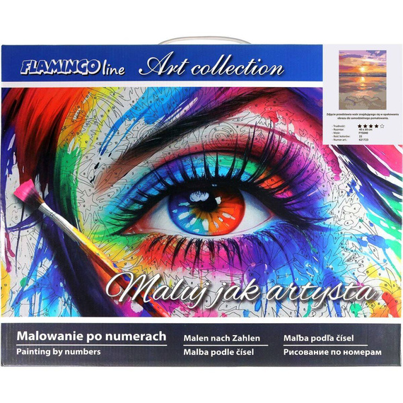 Malowanie po numerach 40x50cm Serca na piasku - Zestaw na ramie