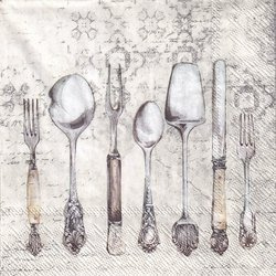 Serwetka 33x33cm - Belle Coutellerie cream sztućce