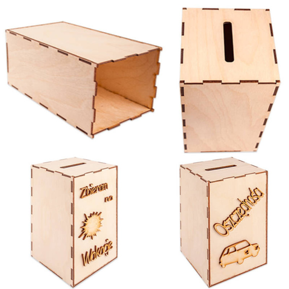 Drewniana Skarbonka wz. 6 Oszczędności Decor