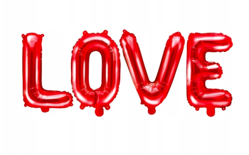 Balon LOVE 140cm czerwony metalizowany