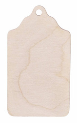 Drewniana ozdoba zawieszka nr. 03 Bilecik do prezentu 4,5x8cm