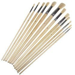 Zestaw pędzli szczecinowych okrągłych Phoenix - 12 sztuk