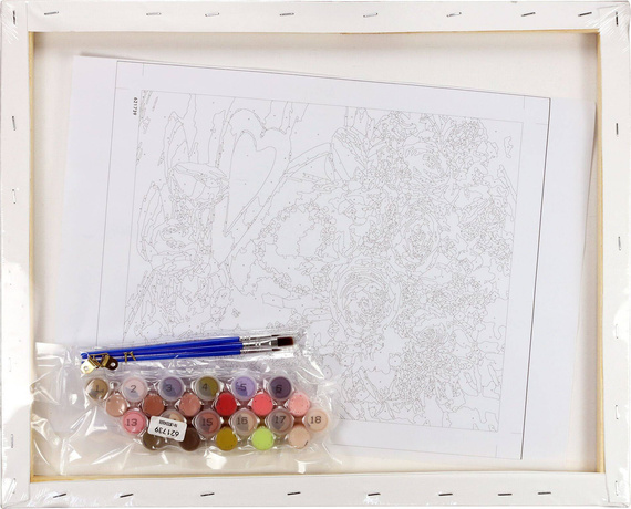 Malowanie po numerach 40x50cm Bukiet 5 - Zestaw na ramie