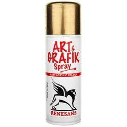 Farba metaliczna akrylowa w sprayu 200ml Renesans Art&Grafik, gold look - złoto z efektem chromu