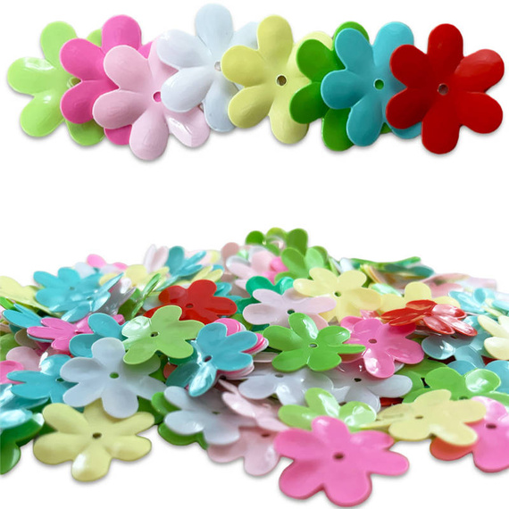 Cekiny duże kwiatki pastelowe 13mm 14g