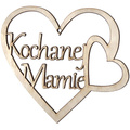 Drewniana ozdoba serce zawieszka Kochanej Mamie 10cm Decor