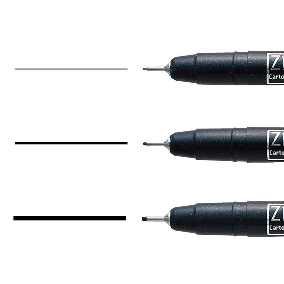 Zestaw 3szt. czarnych cienkopisów Mangaka - 3 rozmiary