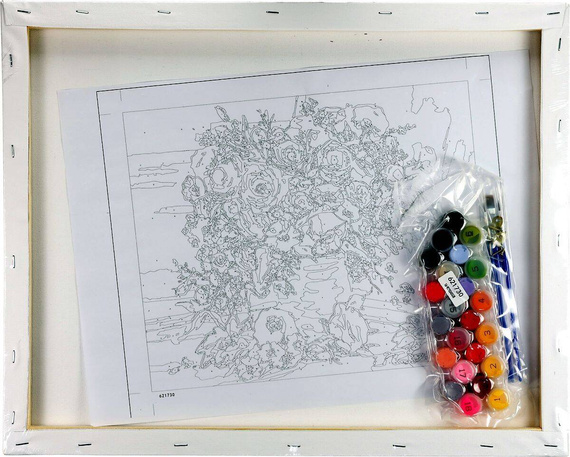 Malowanie po numerach 40x50cm Bukiet - Zestaw na ramie
