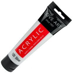 Farba akrylowa 100ml  LOVEART silver 120 - srebrna