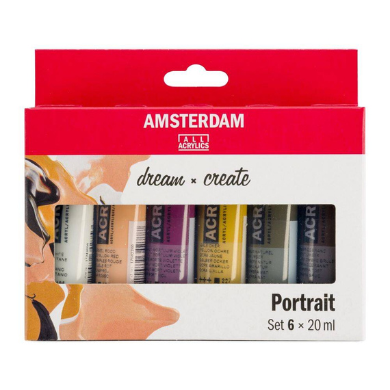 Zestaw farb akrylowych Portrait Amsterdam 6x20ml