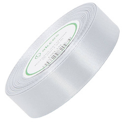 Wstążka satynowa srebrna 25mm - 32mb