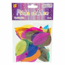 Piórka  dekoracyjne 4-8cm 50 sztuk - mix kolorów
