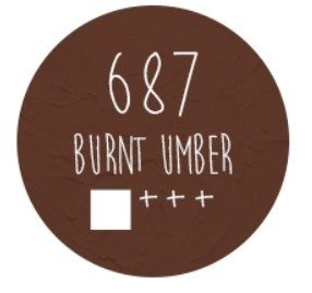 Farba akrylowa LOVEART 100ml - burnt umber 687 - brązowa