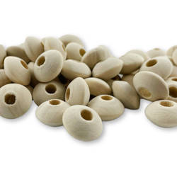 Koraliki drewniane płaskie 10mm 80 sztuk