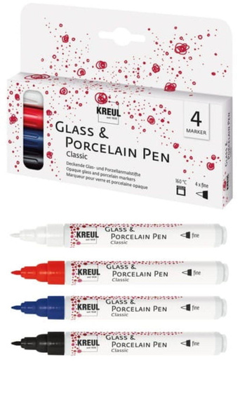 Pisaki do szkła i porcelany Classic Fine Kreul 4szt Zestaw