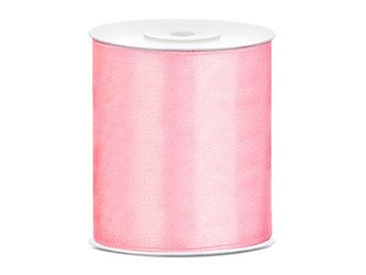 Wstążka satynowa szeroka 100mm 25m - 081J jasny róż