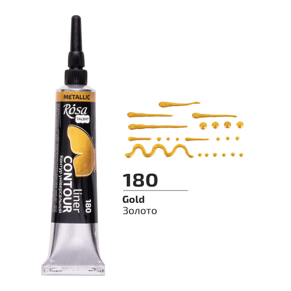 Farba akrylowa konturowa Rosa Talent 20ml Metaliczna Złota