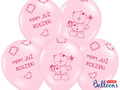 Balony Miś - mam już... - pastelowe różowe - 30cm 6szt