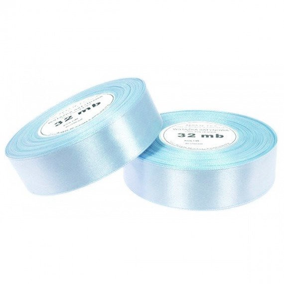 Wstążka satynowa błękit perłowy 6mm - 32mb