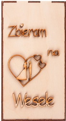 Drewniana Skarbonka wz. 4 Zbieram na wesele Decor