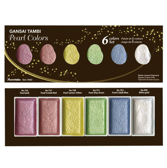 Japońskie farby akwarelowe - Gansai Tambi - 12szt