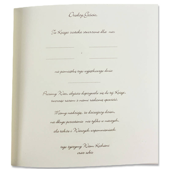 Księga gości na wesele 20cm Ozdobna na życzenia