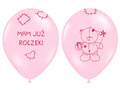 Balony Miś - mam już... - pastelowe różowe - 30cm 6szt