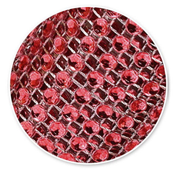 Taśma ozdobna z kryształkami - czerwona - 5cm x 2m