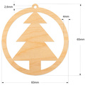 Drewniana ozdoba zawieszka bombka 6 cm Decor - z choinką - 10szt