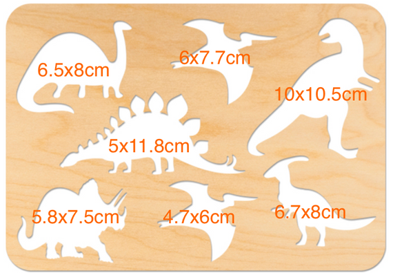 Szablon malarski Dinozaur 8 elementów - 20 x 28cm