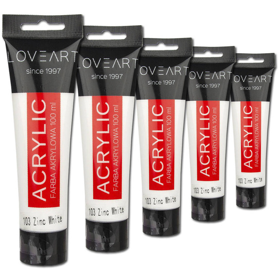 Farba akrylowa LOVEART 500ml zinc white 103