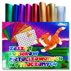 Blok papierów metalizowanych wytłaczanych - 25 x 17cm, 8 arkuszy