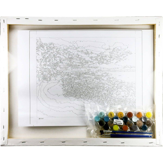 Malowanie po numerach 40x50cm Zachód słońca 1 - Zestaw na ramie