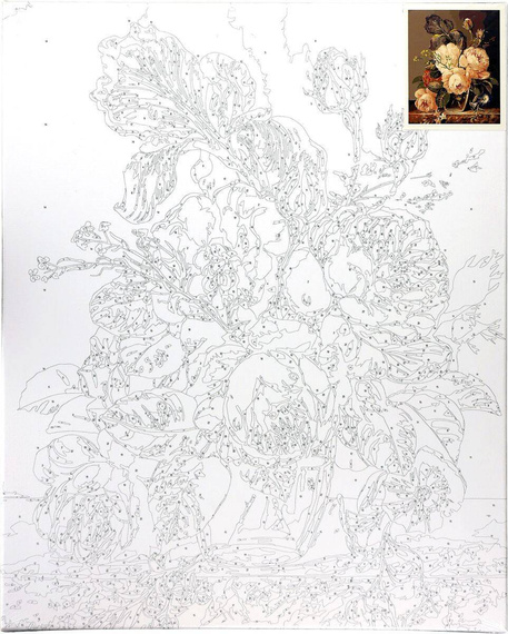 Malowanie po numerach 40x50cm Bukiet 2 - Zestaw na ramie