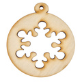 Drewniana ozdoba zawieszka bombka 6 cm Decor - płatek śniegu - 10szt