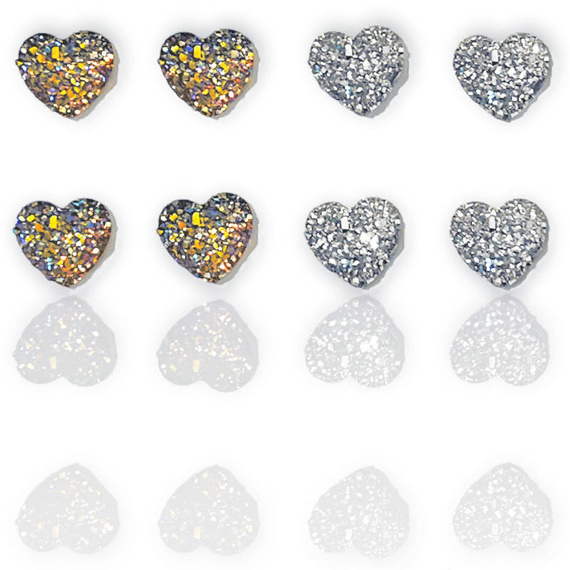 Kryształki wypukłe samoprzylepne - Serca 16 sztuk