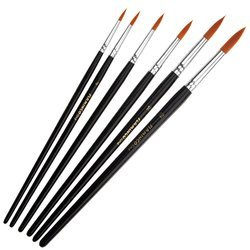 Zestaw pędzli syntetycznych okrągłych Flamingo - 6 sztuk